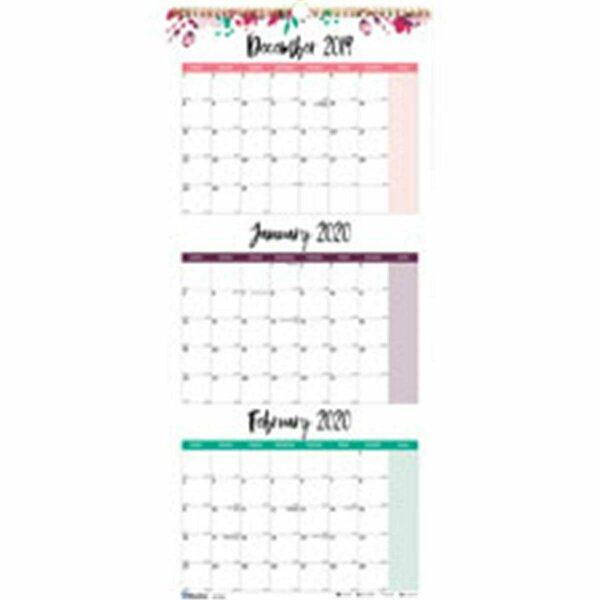 Davenport & Co 3-Month Quick View Wall Calendar - Floral DA3749554